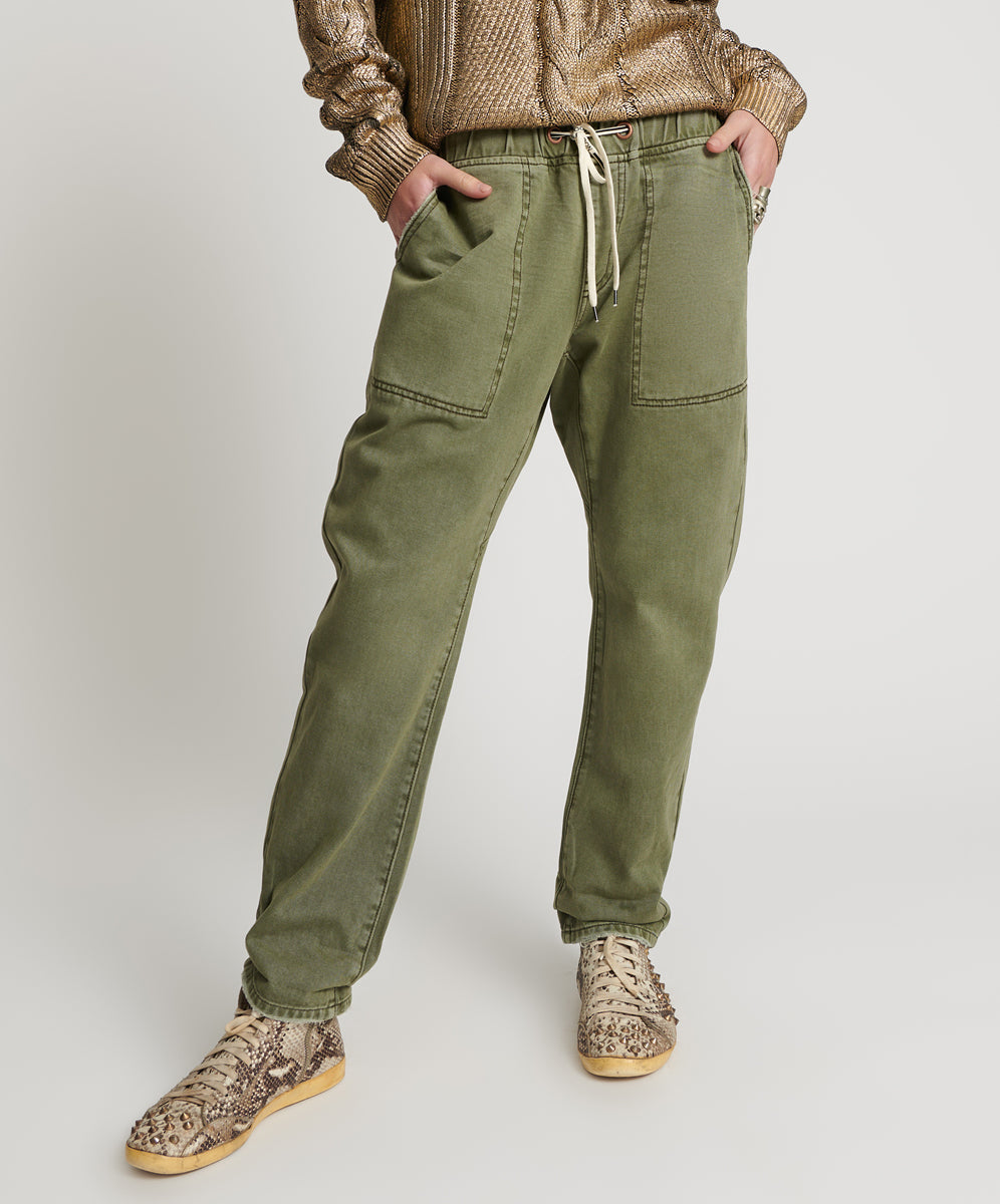 Last Stock ST KHAKI SHABBIES DRAWSTRING BOYFRIEND JEANS