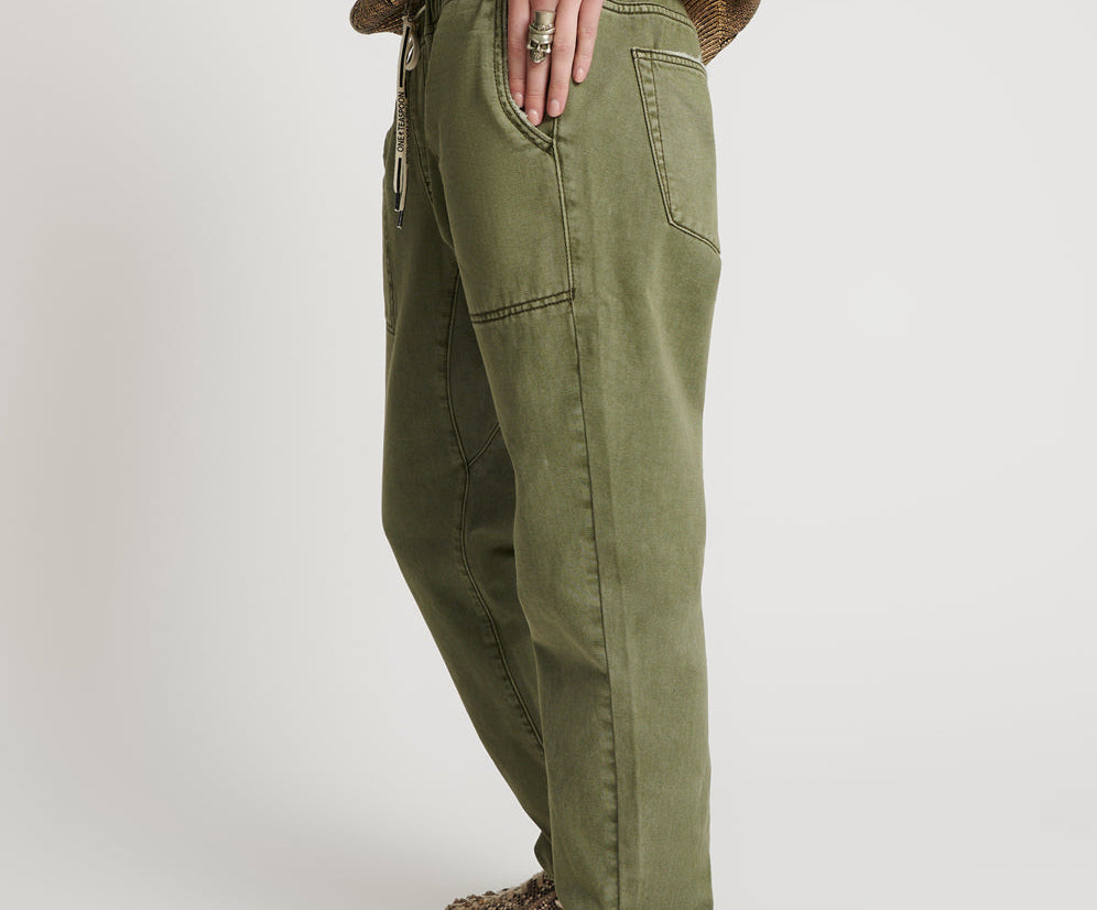 ST KHAKI SHABBIES DRAWSTRING BOYFRIEND JEANS