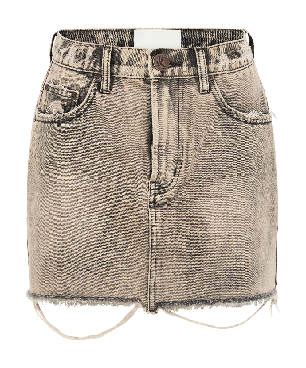 Rust 2020 High Waist Denim Mini Skirt One Teaspoon