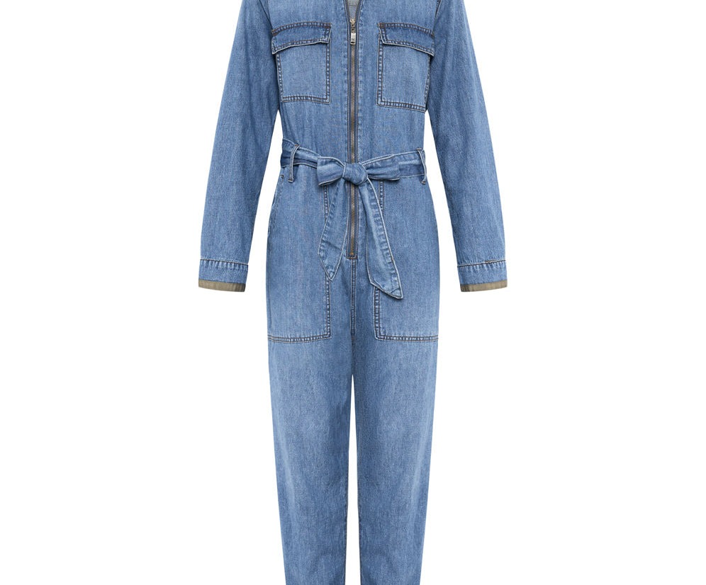 Claudia Long-Length Denim Overalls - Ciao Blue