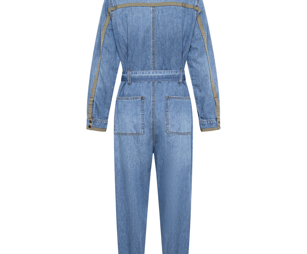 Claudia Long-Length Denim Overalls - Ciao Blue