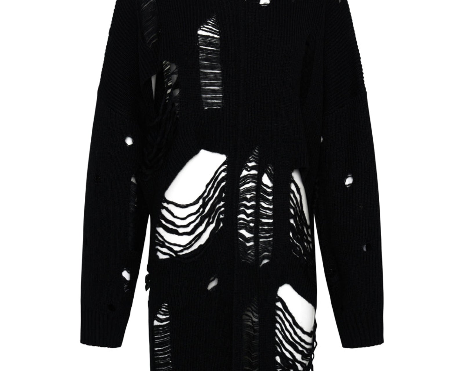 Hercules Shredded Sweater - Black