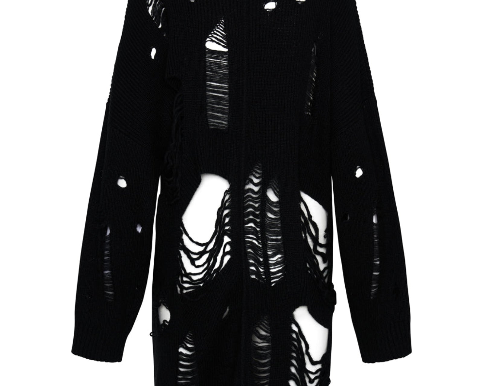 Hercules Shredded Sweater - Black