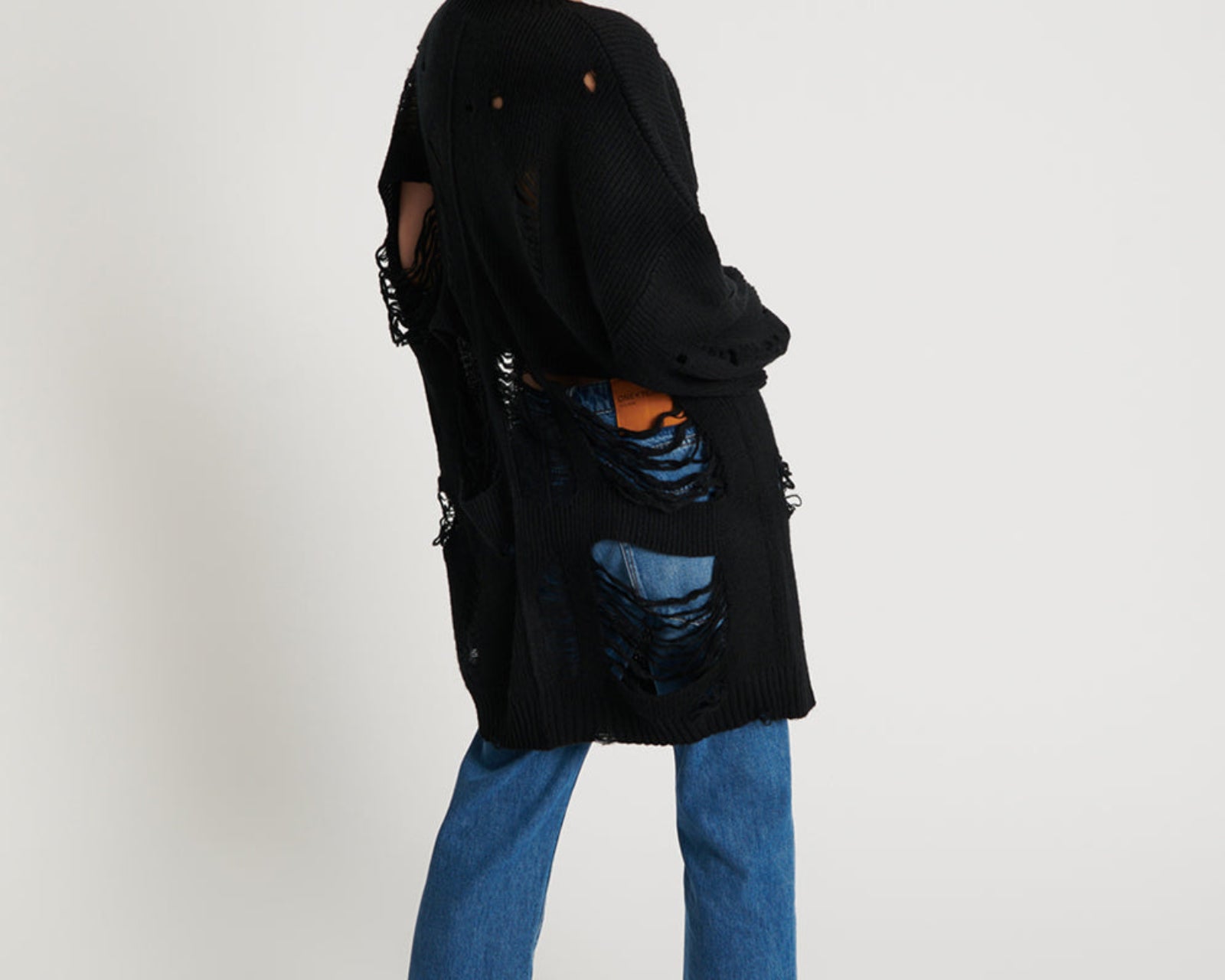 Hercules Shredded Sweater - Black