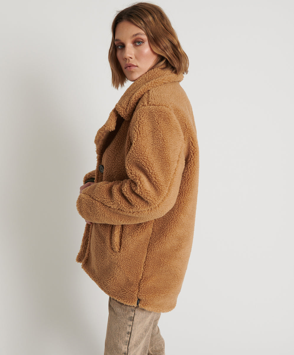 Sale - Fade To Black Sale Up To 70% Off TAN TEDDY COAT