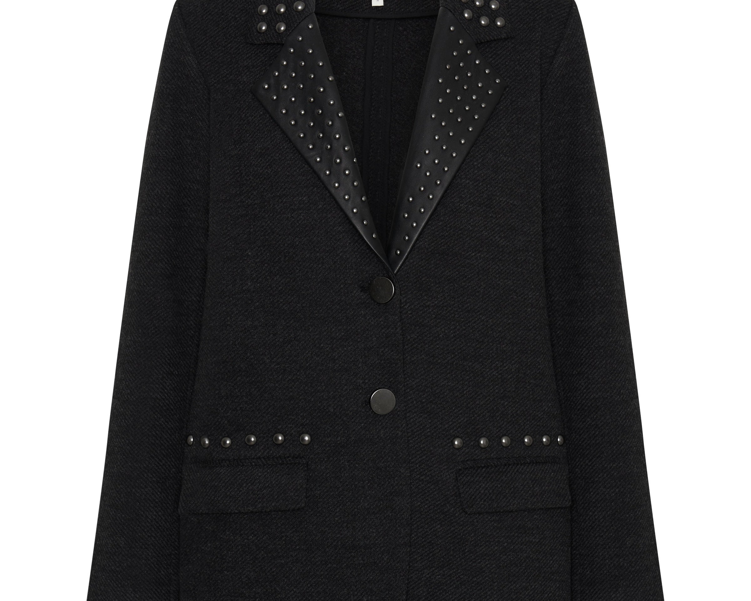 Studded Blazer - Charcoal Black