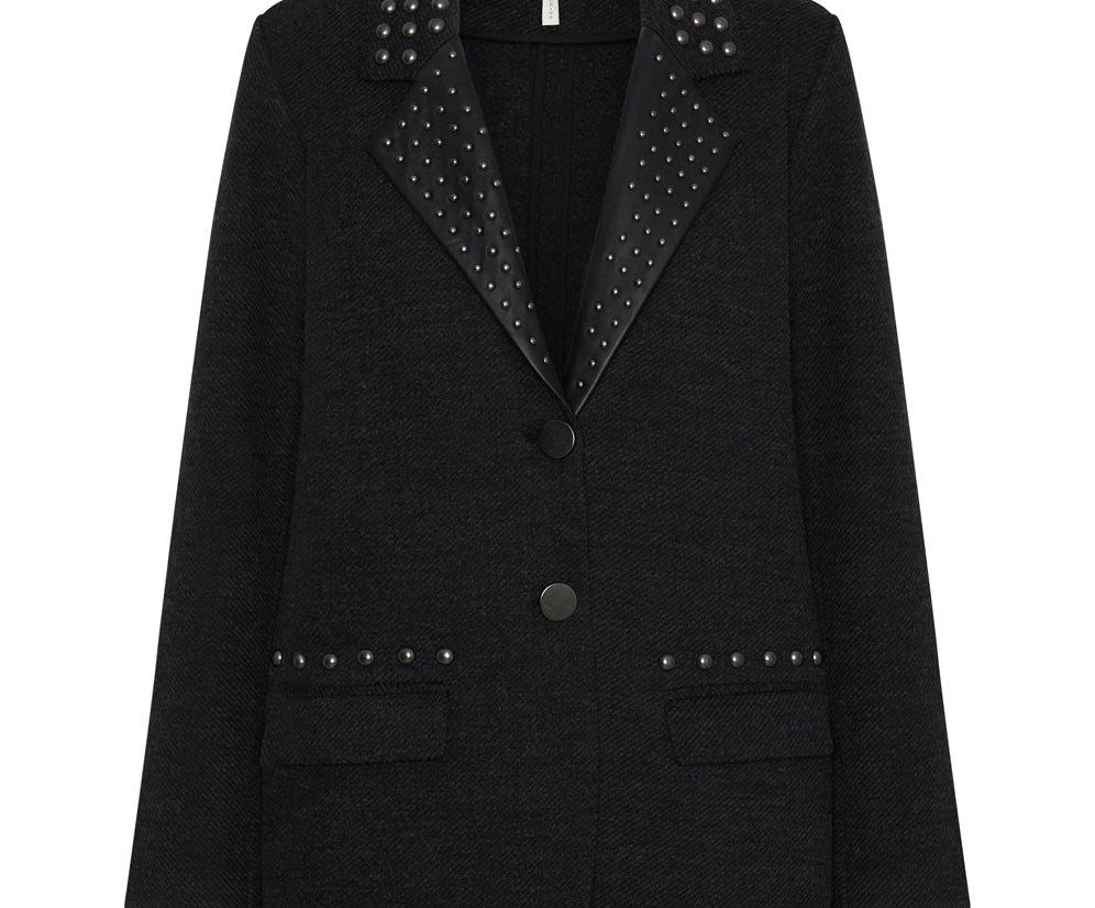 CHARCOAL STUDDED BLAZER