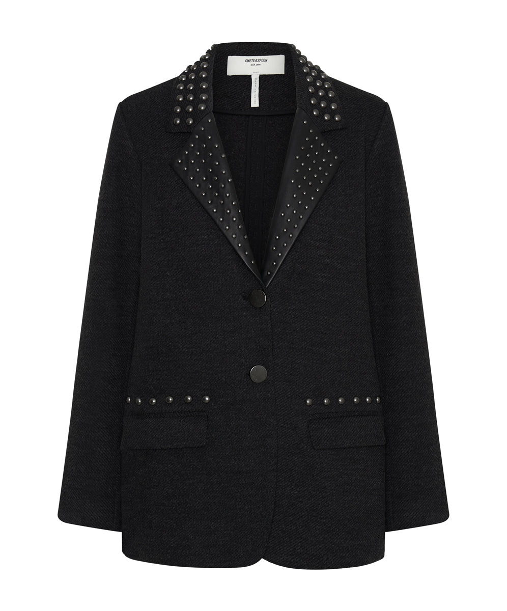 Products CHARCOAL STUDDED BLAZER