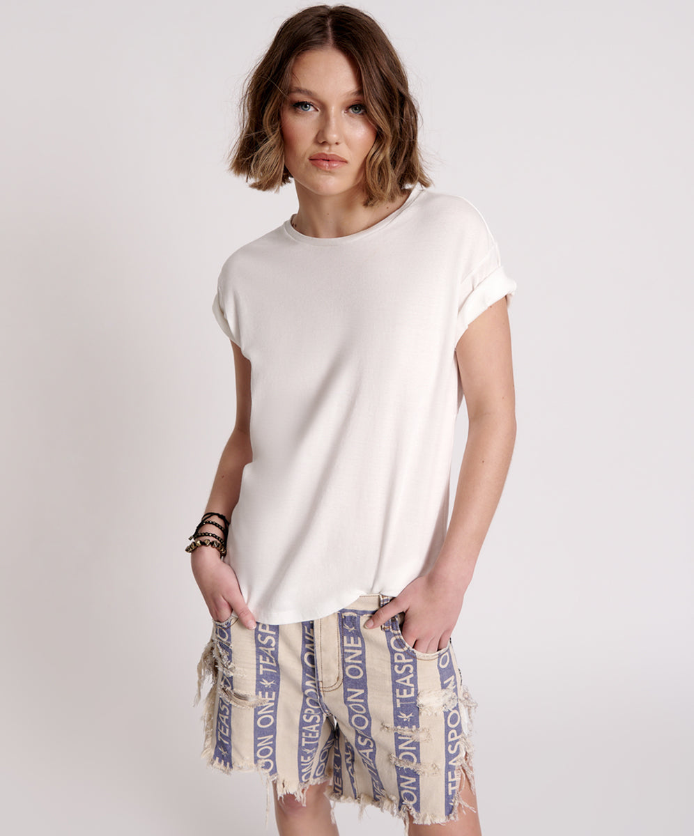 Products LUCKY 8 FINE RIB BOYFRIEND TEE