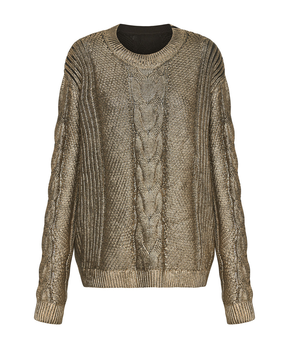 Products GOLD FOIL CABLE SPINE SWEATER