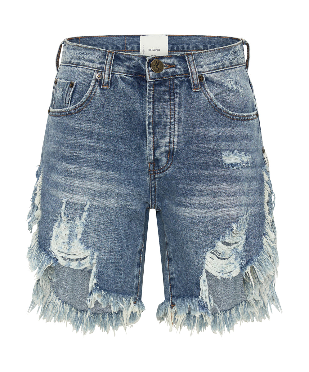 Products COBAINE FRANKIES HIGH WAIST LONG LENGTH DENIM SHORTS