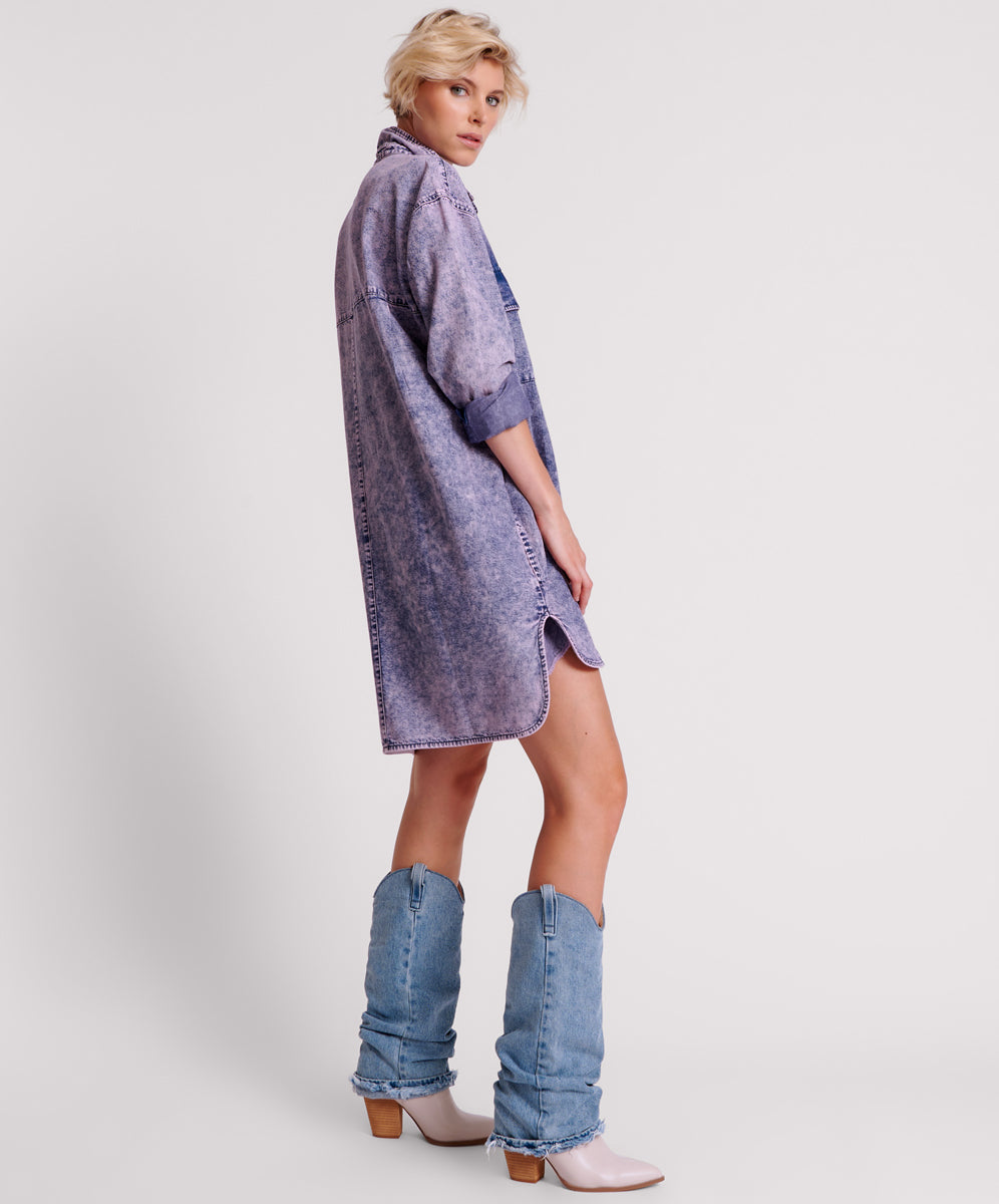 Last Stock PURPLE RAIN NIXIE DENIM MINI SHIRT DRESS