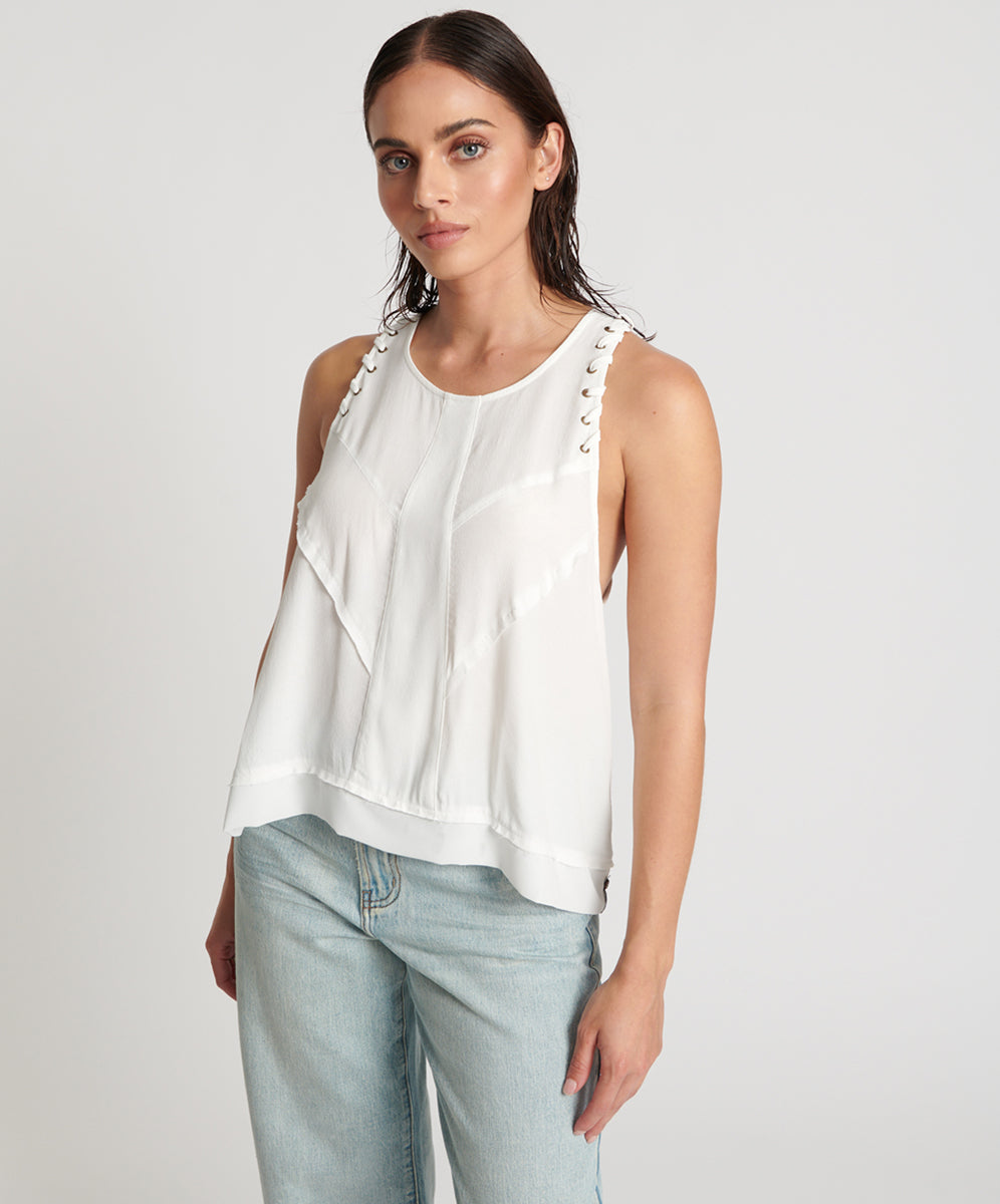 Last Stock WHITE LACED CHARLESTON TOP