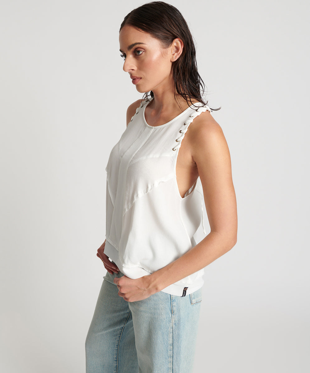 Last Stock WHITE LACED CHARLESTON TOP