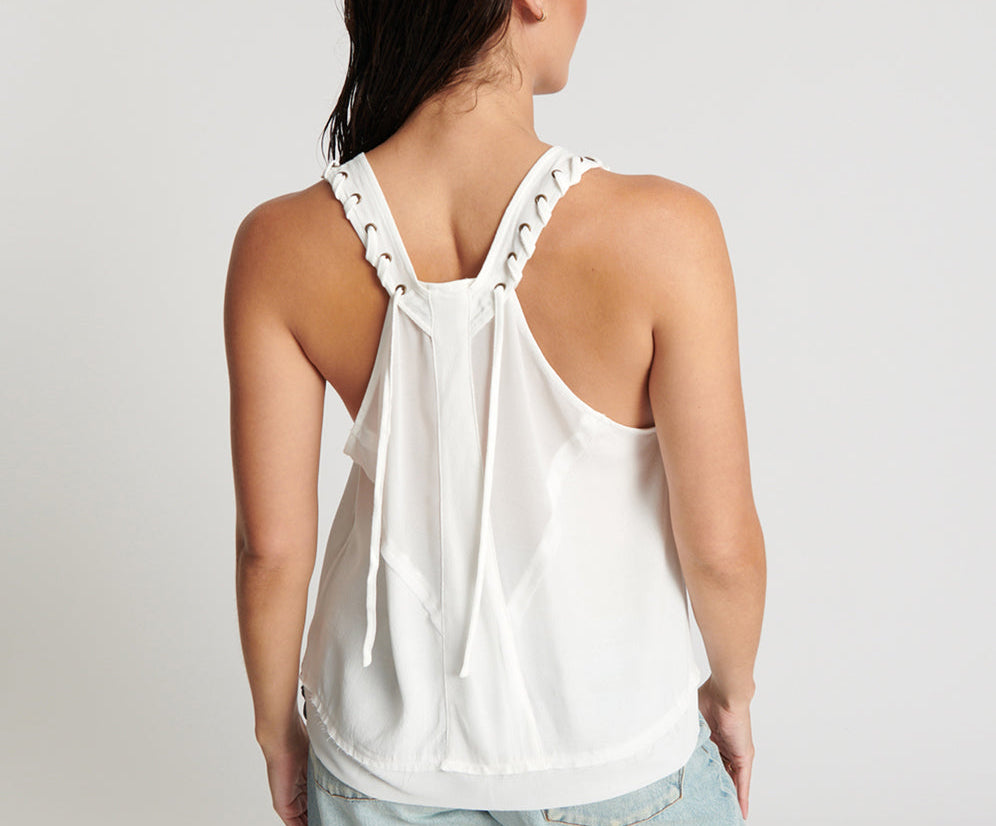 WHITE LACED CHARLESTON TOP