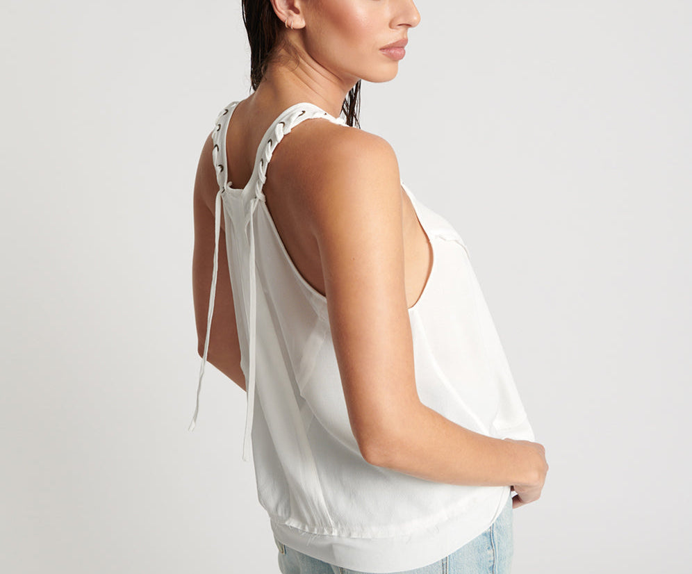 WHITE LACED CHARLESTON TOP