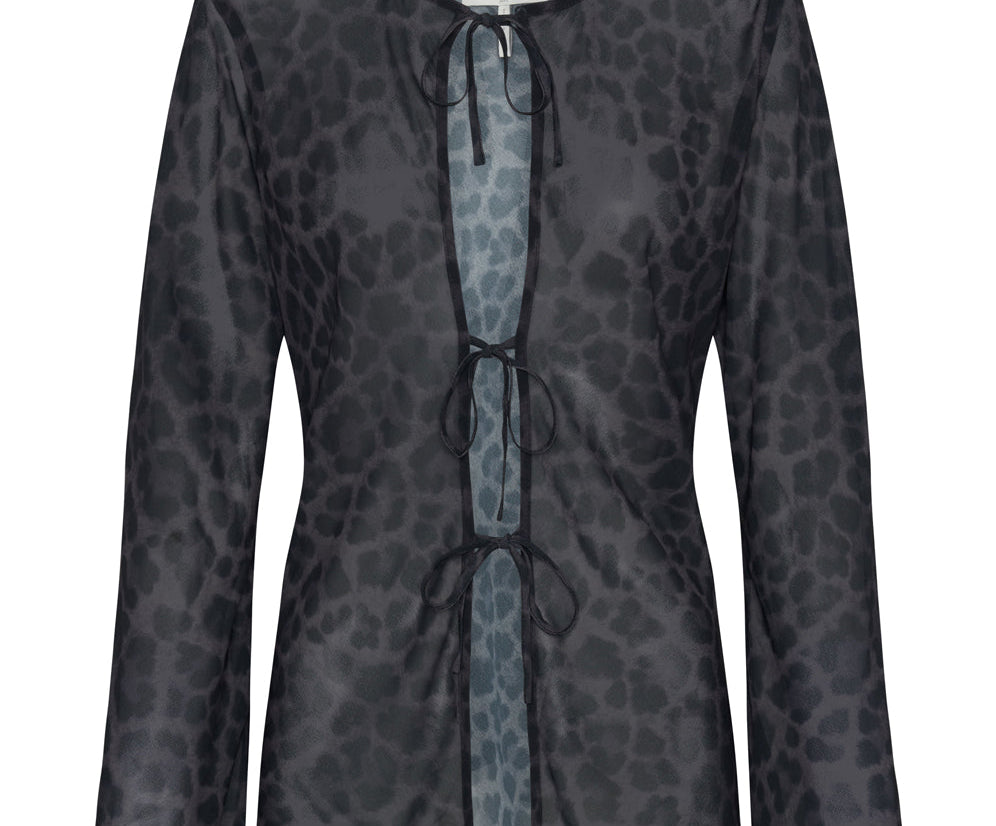 LEOPARD FANTASY CHIFFON LONGSLEEVE TOP