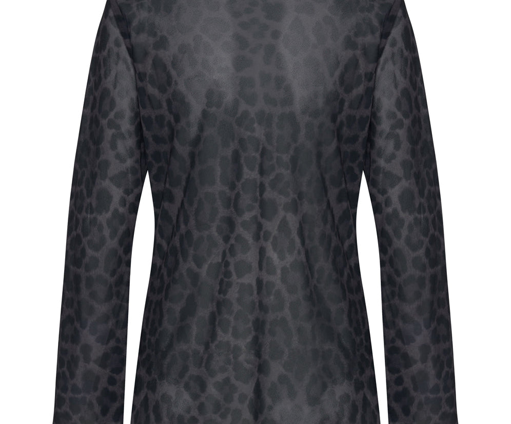 LEOPARD FANTASY CHIFFON LONGSLEEVE TOP