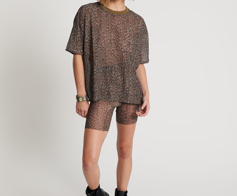 Chiffon Tee - Safari Camo