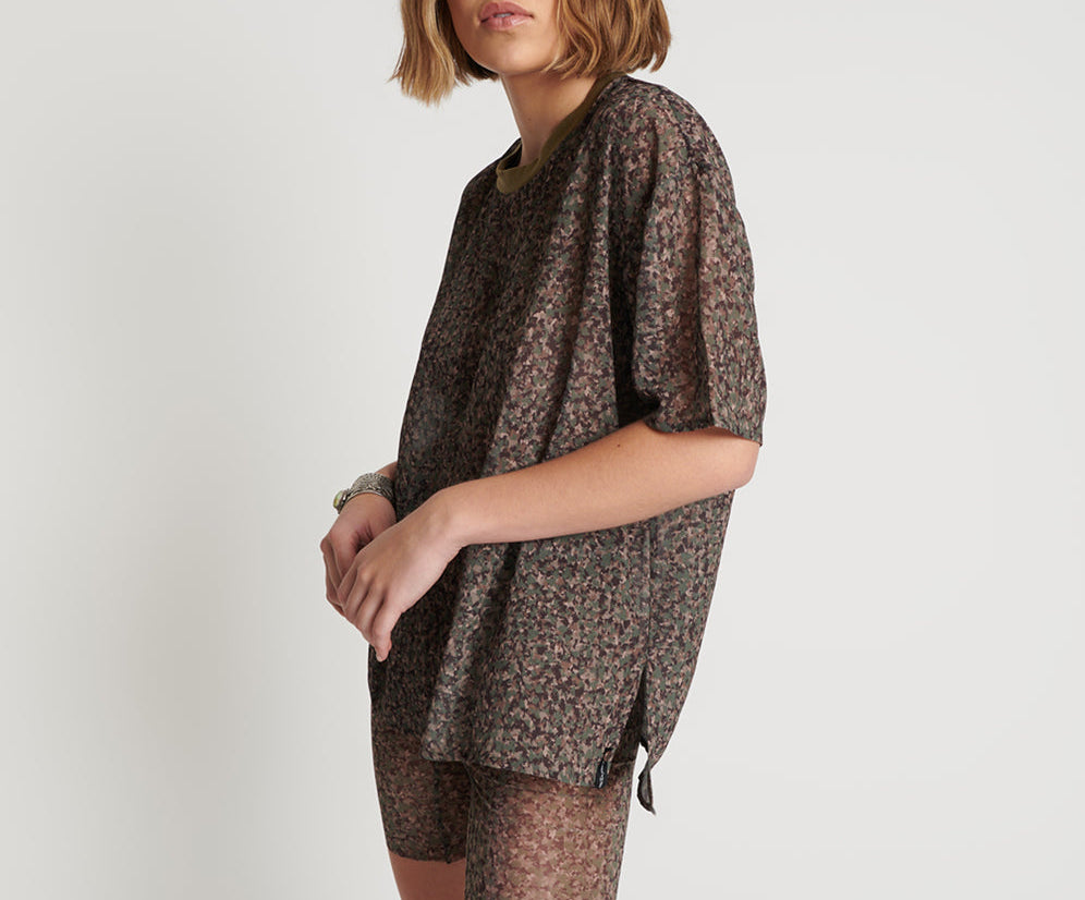 Chiffon Tee - Safari Camo