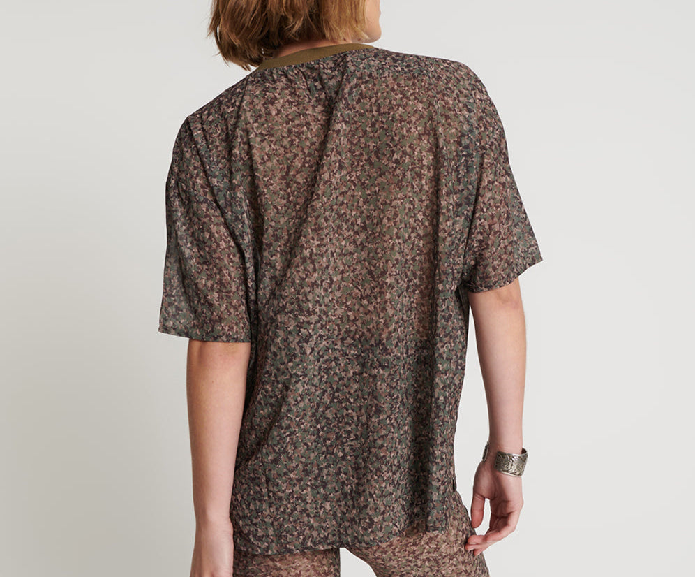Chiffon Tee - Safari Camo