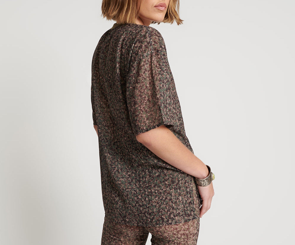 Chiffon Tee - Safari Camo