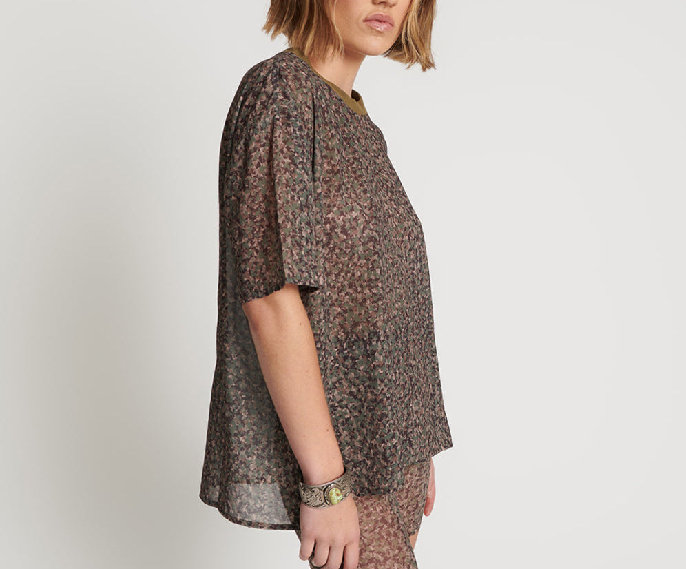Chiffon Tee - Safari Camo