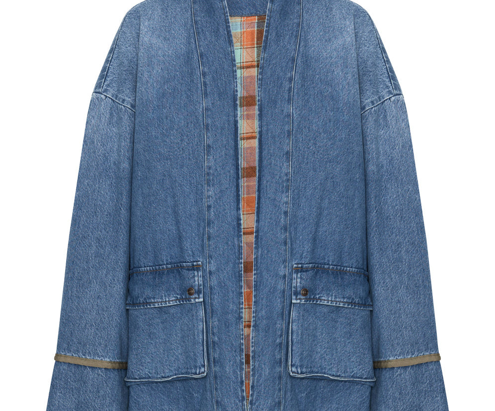 KIMONO DENIM QUILTED JACKET