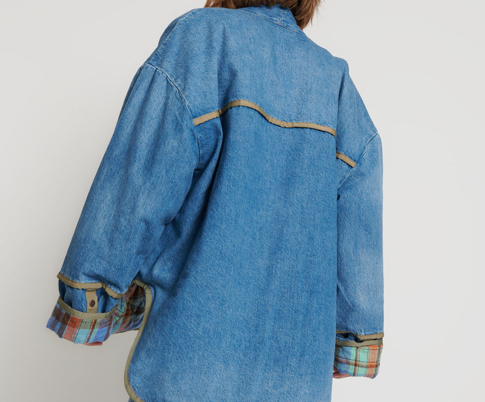 KIMONO DENIM QUILTED JACKET