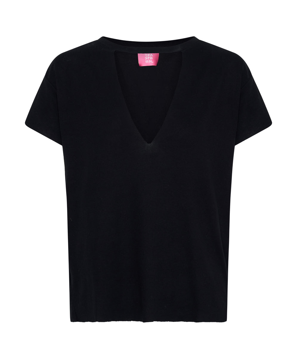 Products BLACK DEEP V CUT OUT TEE