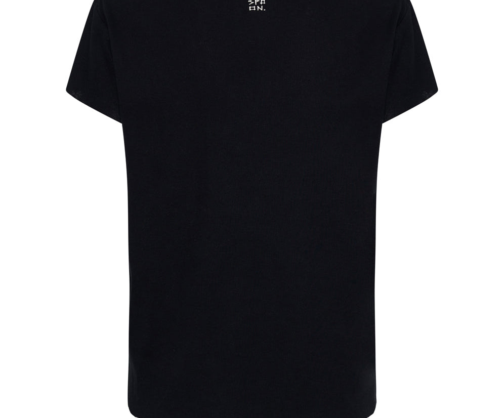 BLACK DEEP V CUT OUT TEE