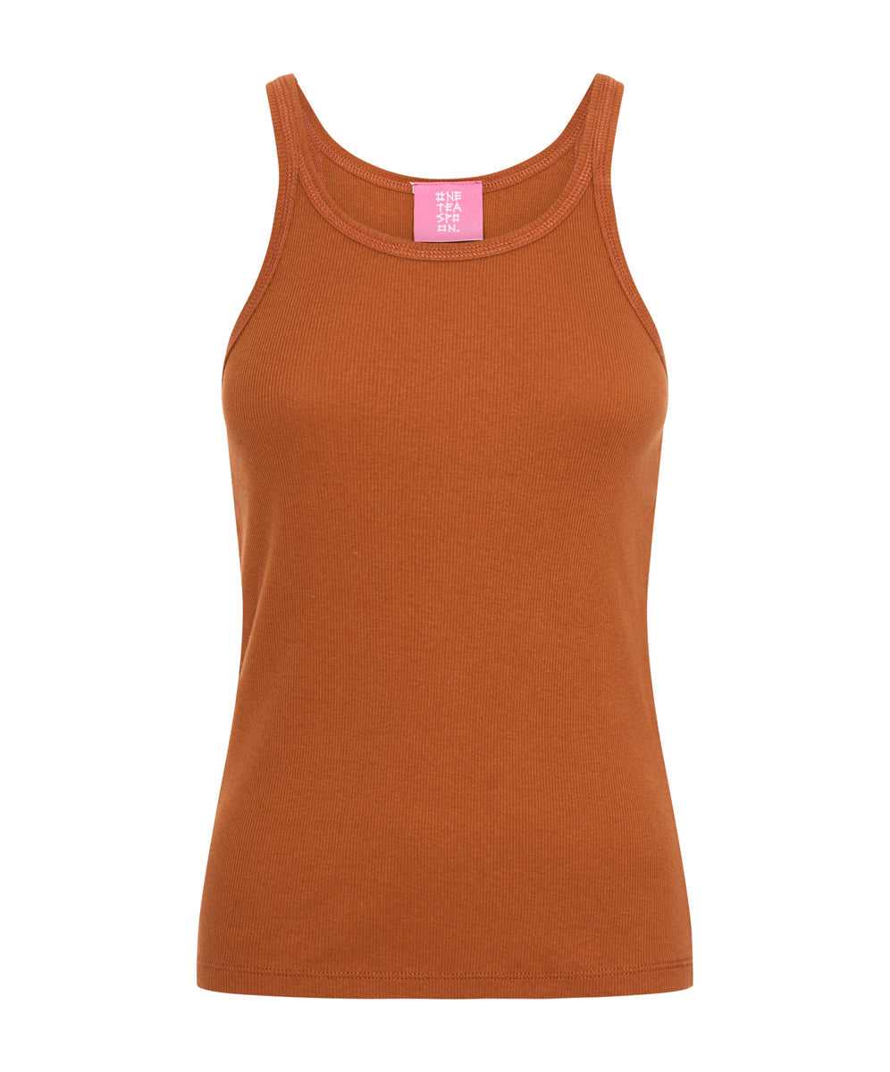 Products BURNT ORANGE RIBBED TANK TOP