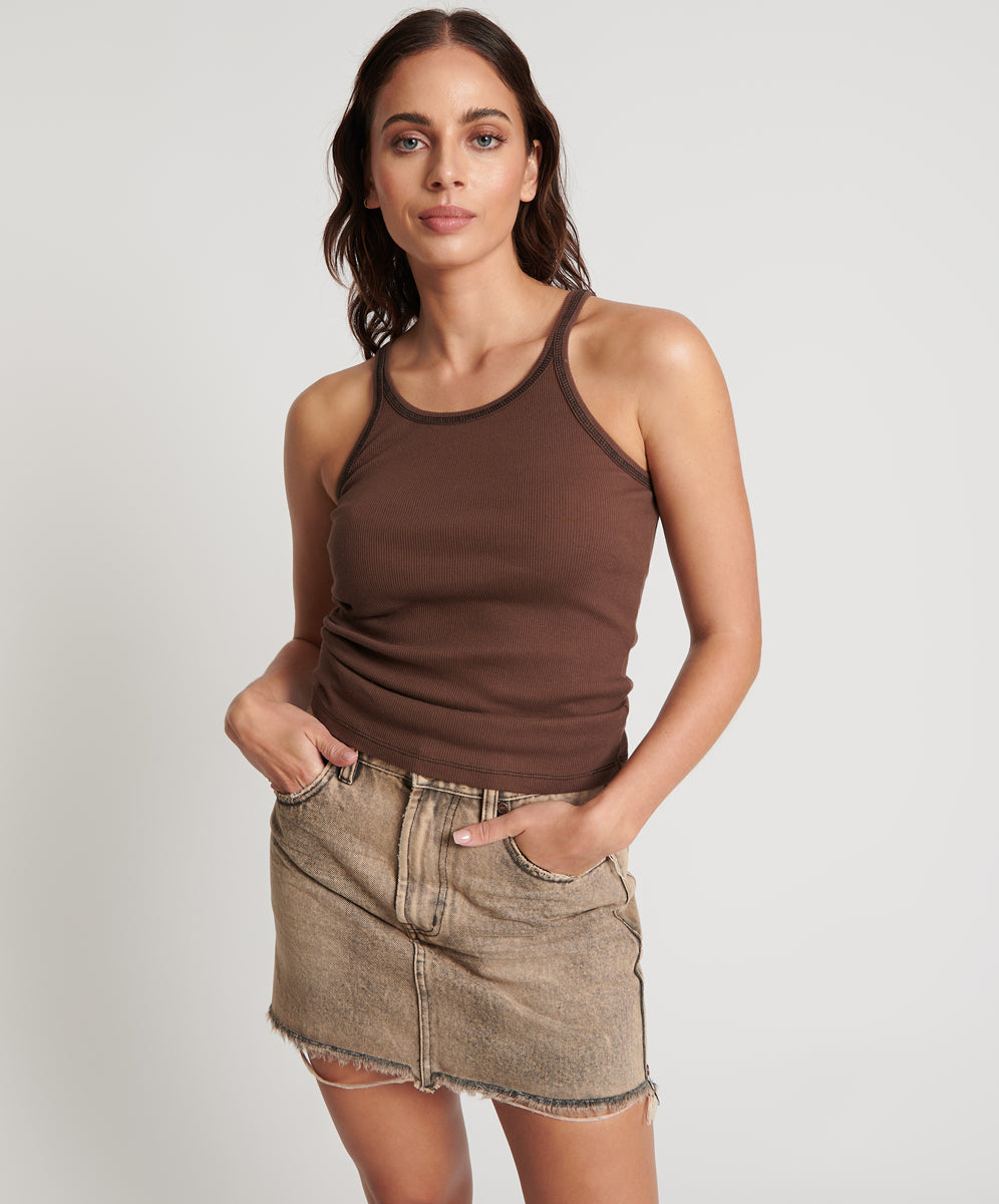 Products COCOA RIBBED TANK TOP