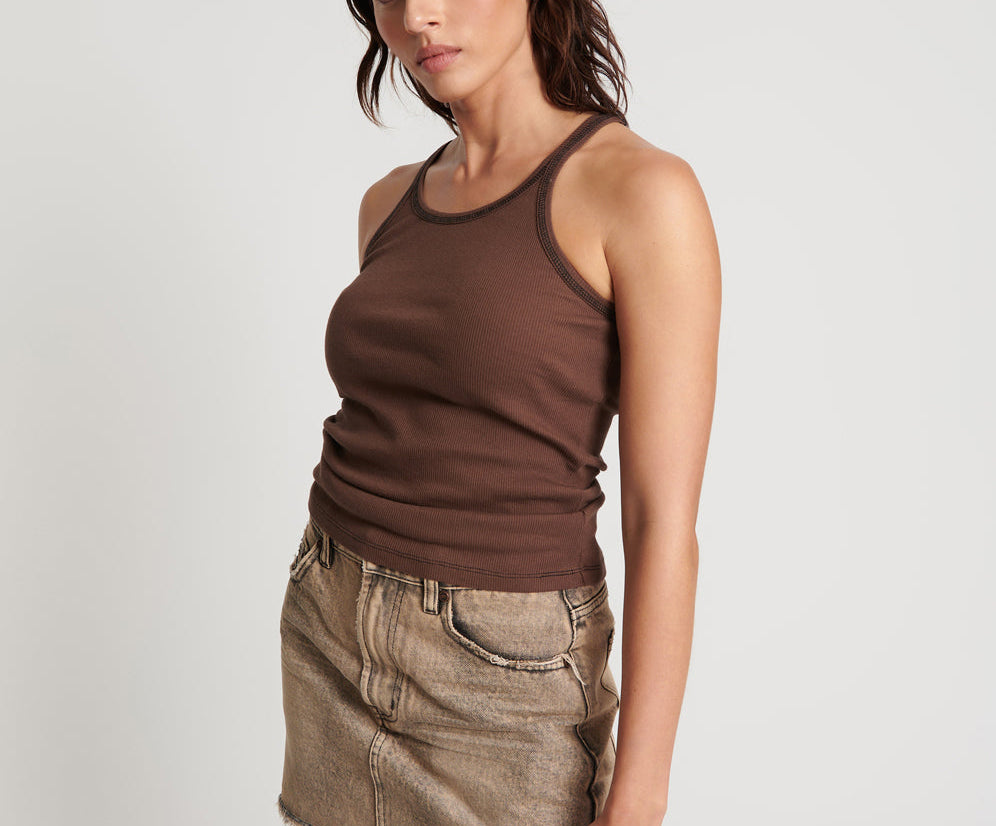 COCOA RIBBED TANK TOP