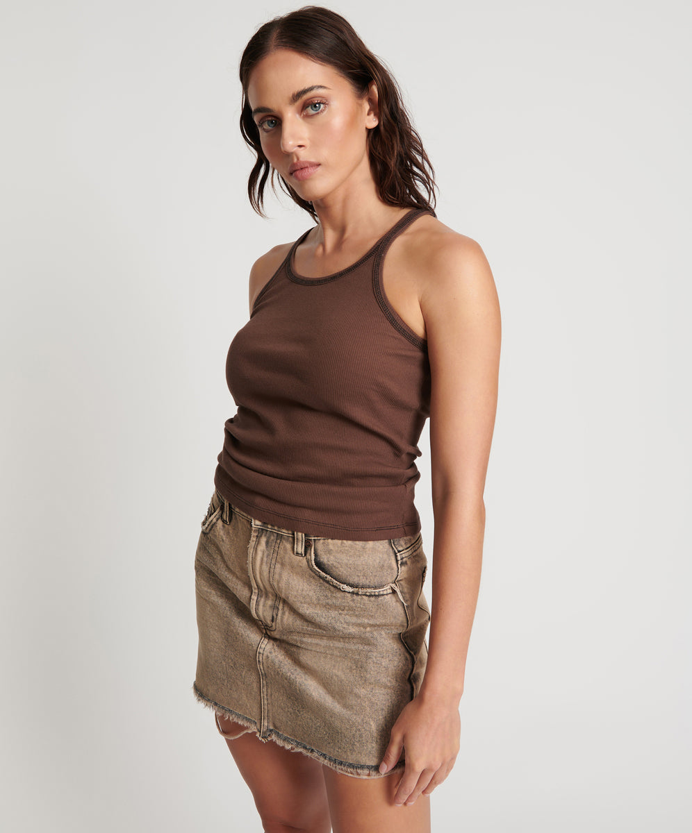 Products COCOA RIBBED TANK TOP