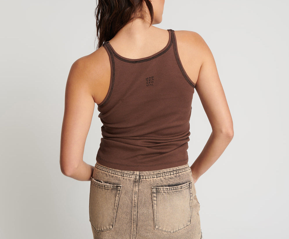 COCOA RIBBED TANK TOP