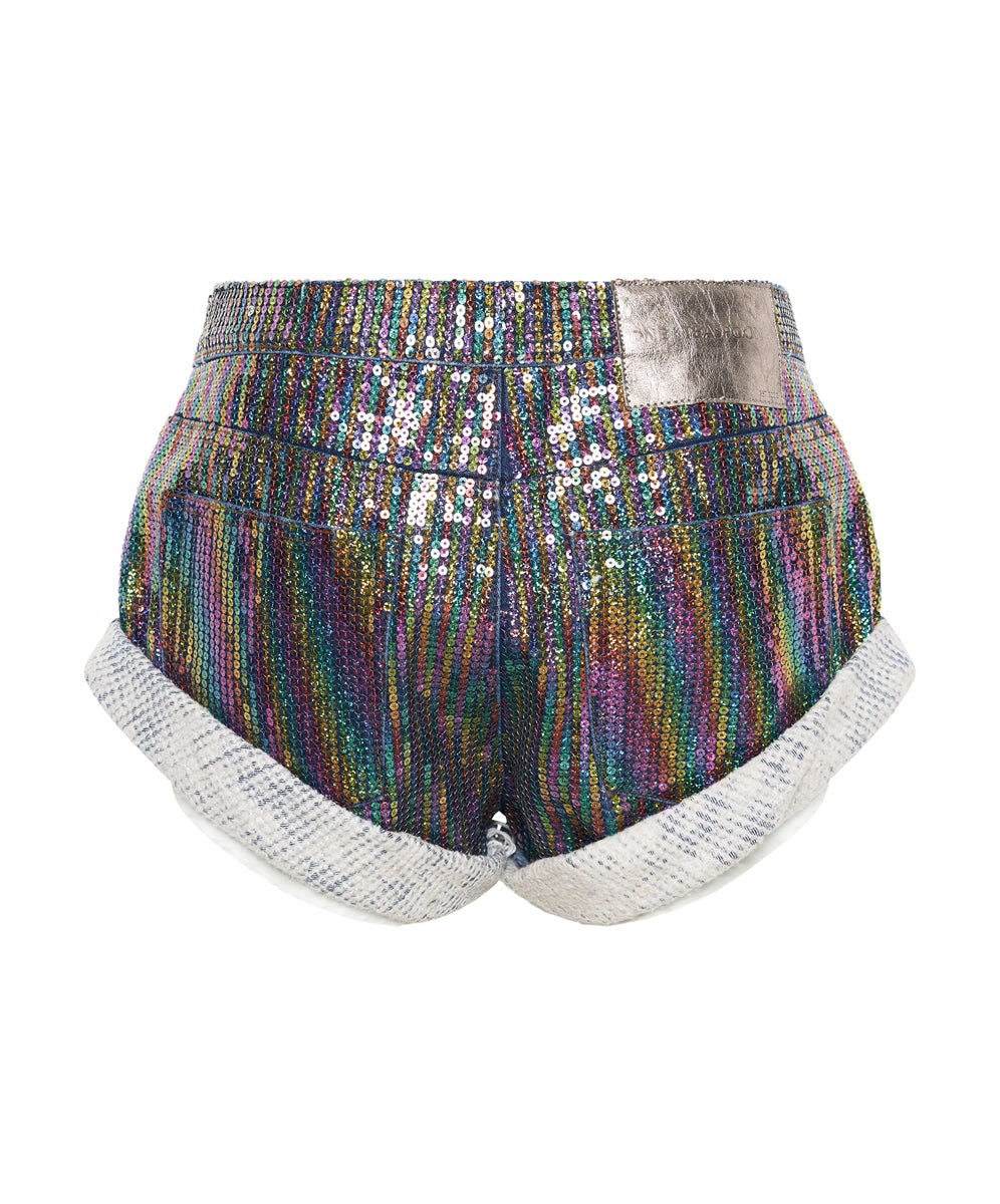 Sparkly jean shorts deals
