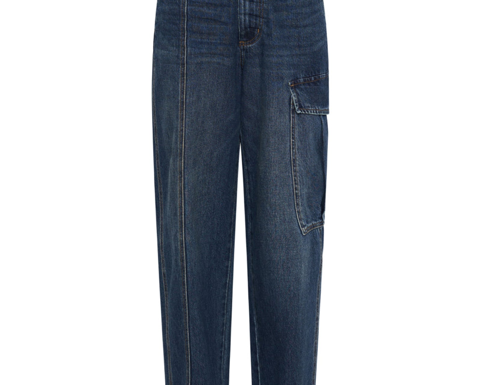 New Fiction Low Waist Wide Leg Cargo Denim Jeans - Royal Blue