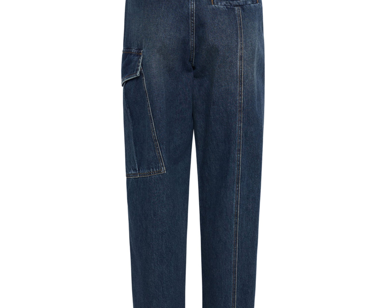 New Fiction Low Waist Wide Leg Cargo Denim Jeans - Royal Blue