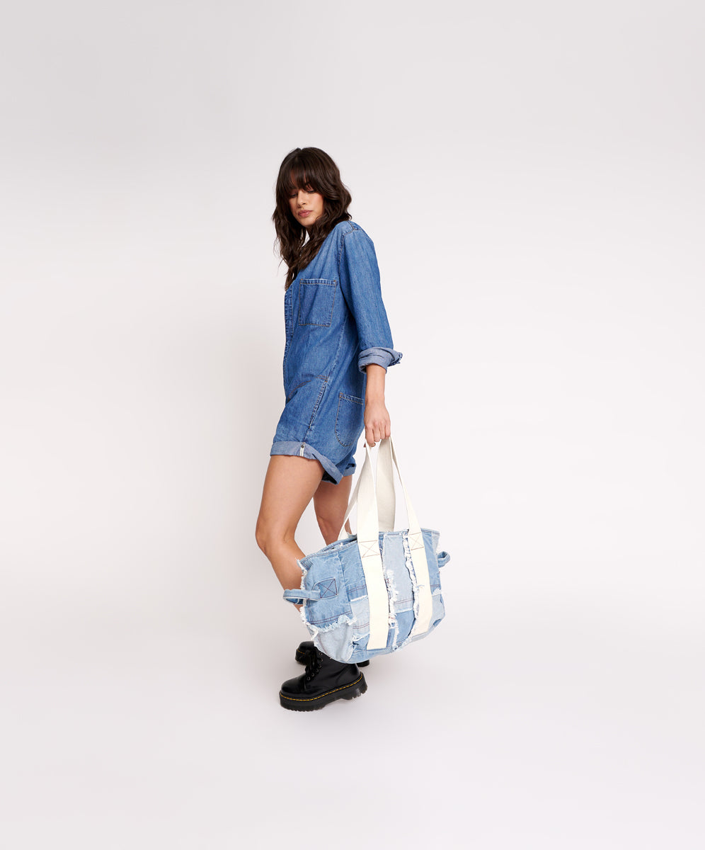 Alexis Canvas Weekender Travel Bag - Denim