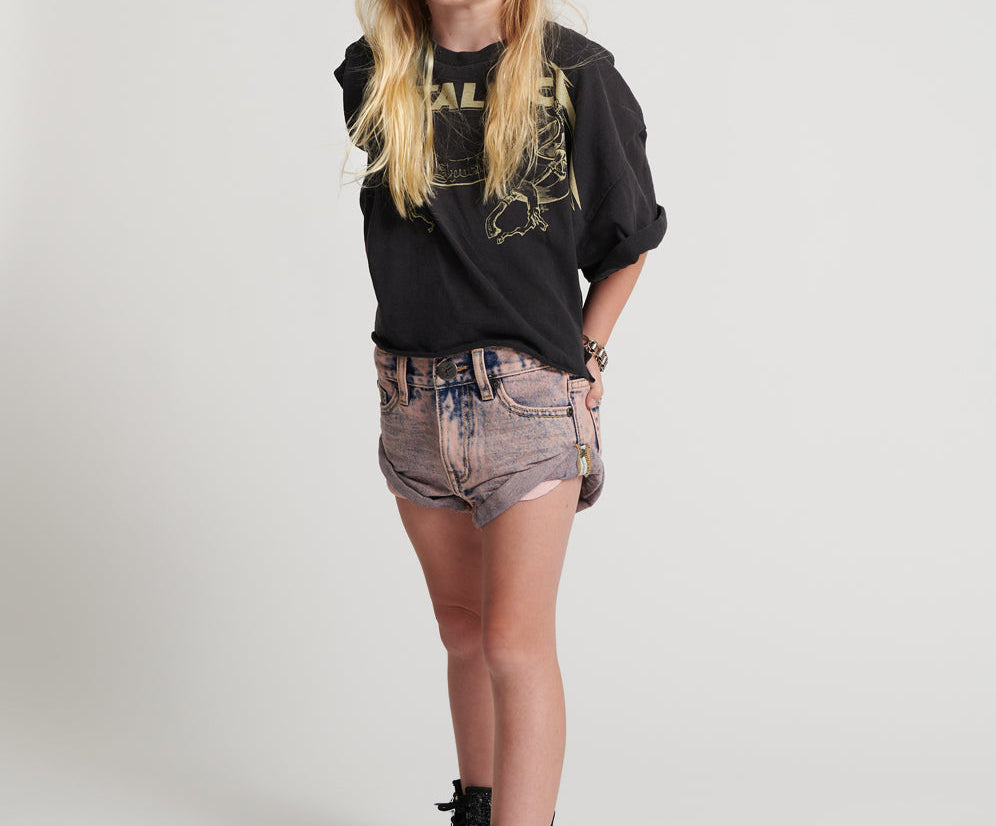 Kids Bandits Low Waist Denim Shorts - Super Khaki