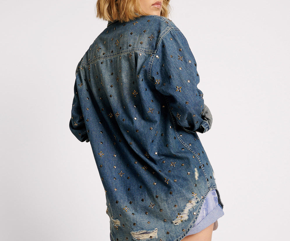 EMBELLISHED EVERYDAY DENIM SHIRT