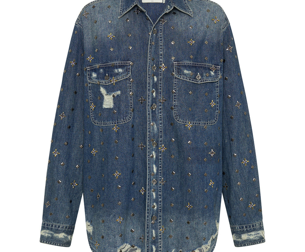 EMBELLISHED EVERYDAY DENIM SHIRT