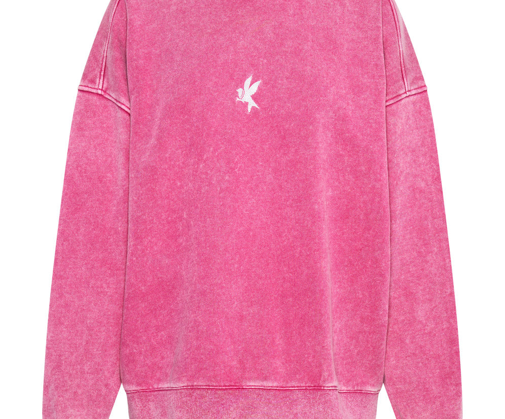 PINK BOWER BIRD RETRO SWEATER