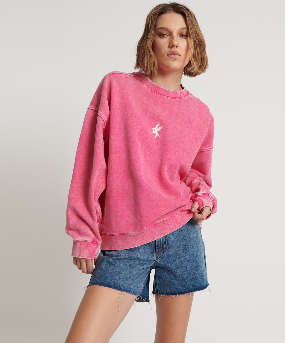Products PINK BOWER BIRD RETRO SWEATER