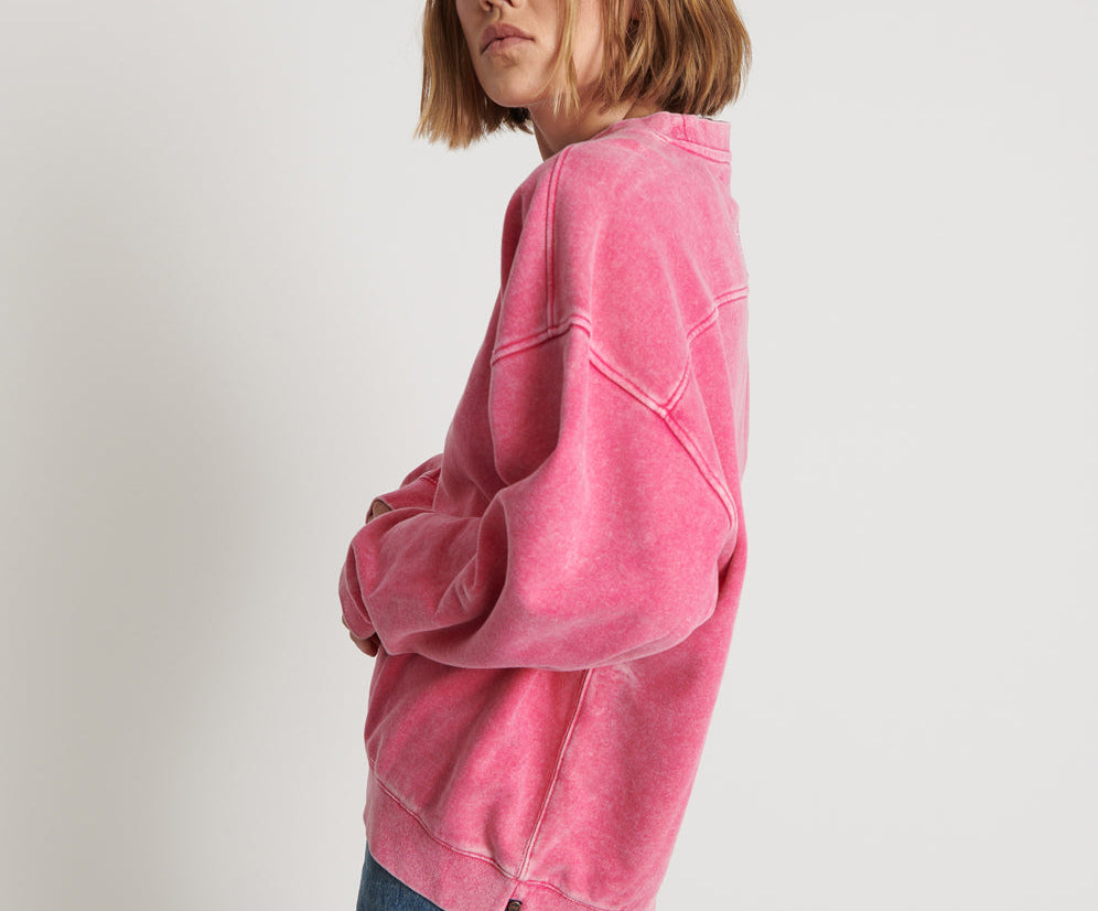 PINK BOWER BIRD RETRO SWEATER