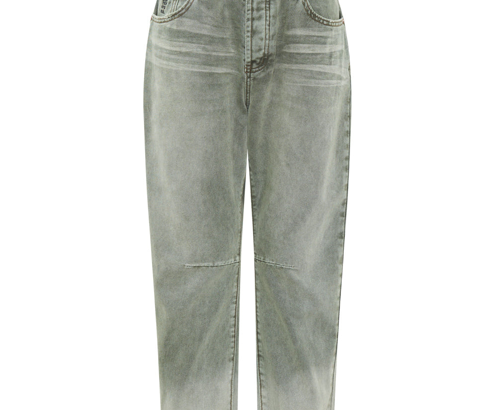Saints Low Waist Boyfriend Denim Jeans - Old Khaki