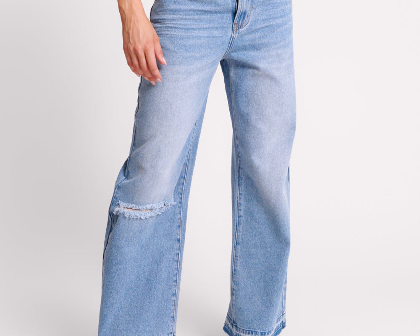 Low Riders Low Waist Wide Leg Denim Jeans - Bolt Blue