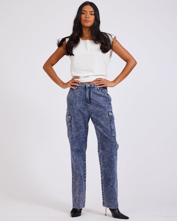 Cargo Motion Denim Jeans - Purple