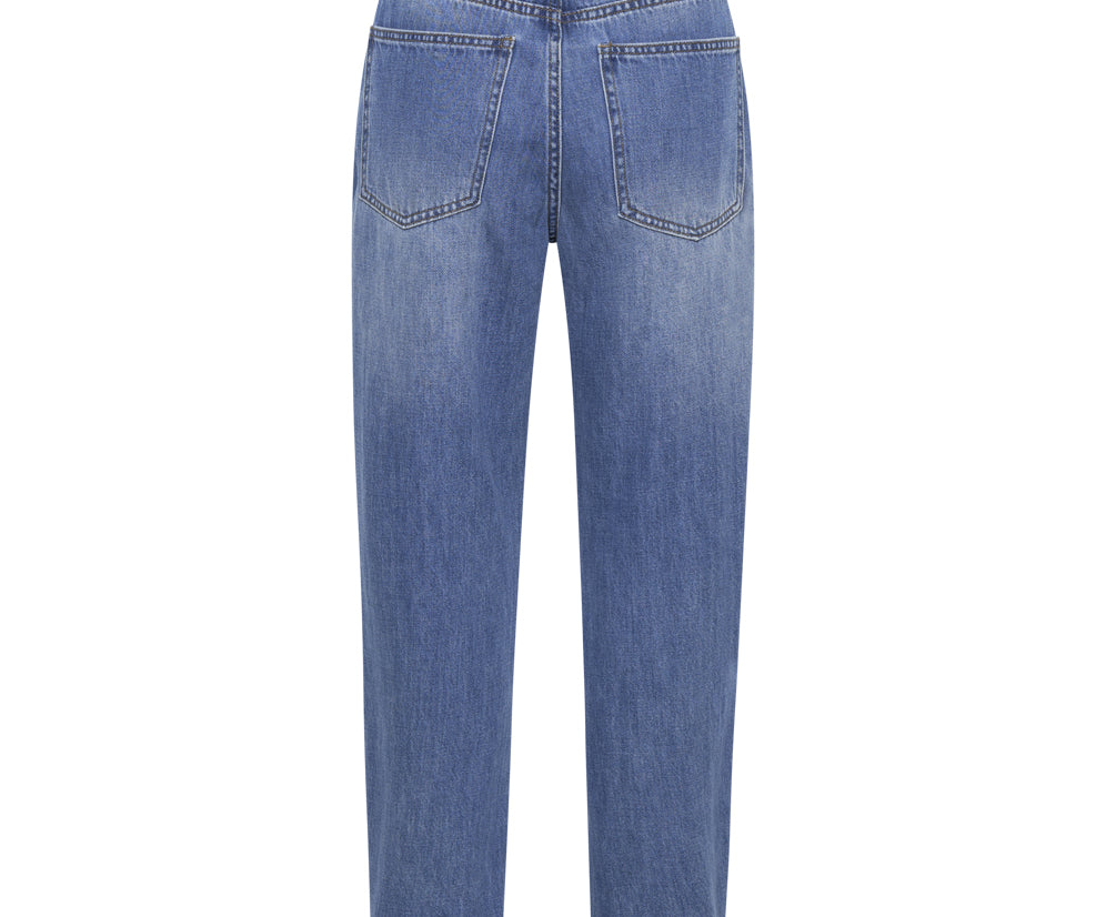 Saints Low Waist Boyfriend Denim Jeans - Midtown Blue